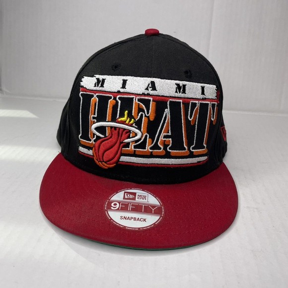 Miami Heat - Hardwood Classics - New Era 9Fifty - Snapback Hat - Black & Red - Picture 1 of 8